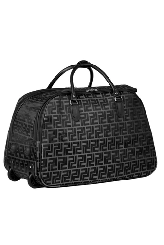  Czarna wzorzysta torba podróżna na kółkach 55*38*29 cm