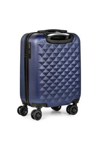 Walizka kabinowa Bonluo ciemnoniebieska Wizz Air Ryanair 40×30×20 cm twarda odpinane koła