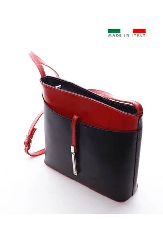 Damska torebka na ramię w kolorze czarnym z motywem kwiatu wiśni, wykonana ze skóry naturalnej, 22*19*8 cm