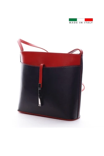 Damska torebka na ramię w kolorze czarnym z motywem kwiatu wiśni, wykonana ze skóry naturalnej, 22*19*8 cm