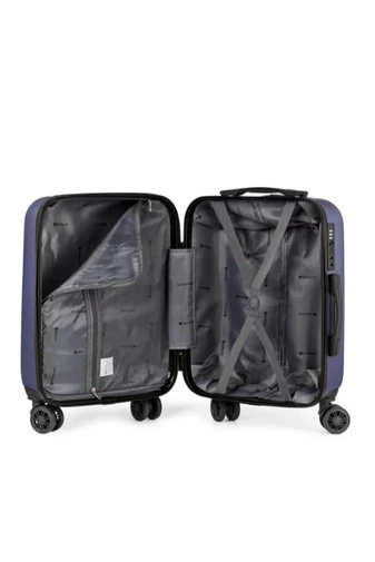 Walizka kabinowa Bonluo ciemnoniebieska Wizz Air Ryanair 40×30×20 cm twarda odpinane koła