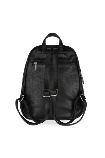  Plecak damski Silvia Rosa z czarnej ekoskóry, rozmiar 32*32*12 cm