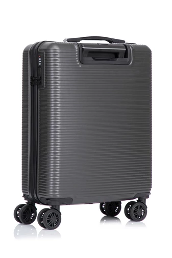Walizka kabinowa Bonluo ciemnoszara Wizz Air twarda 55×40×20 cm odpinane koła