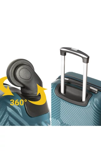  Czarny zestaw walizek z twardego tworzywa ABS z zamkiem TSA