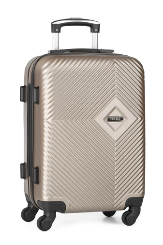 Zestaw na kółkach ABS z twardymi ściankami, szampan z kodem TSA