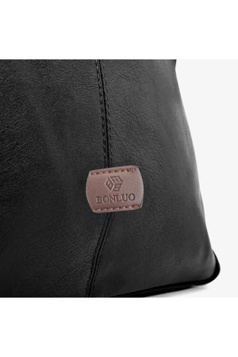  Czarna torebka listonoszka Bonluo z PU, rozmiar 29*24*9 cm