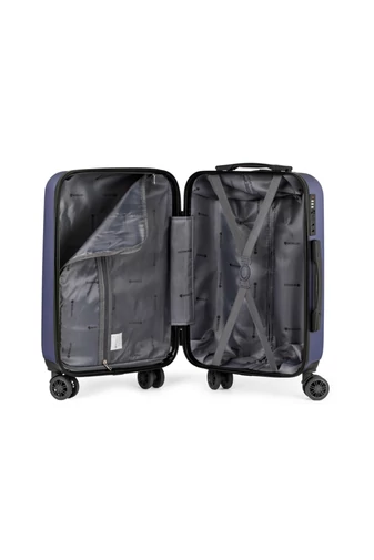 Walizka kabinowa Bonluo granatowa, twarda, Wizz Air 55×35×22 cm, zdejmowane kółka
