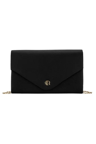  Elegancka torebka damska z czarnej skóry ekologicznej 13,5*22*5 cm