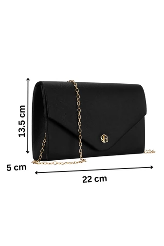  Elegancka torebka damska z czarnej skóry ekologicznej 13,5*22*5 cm