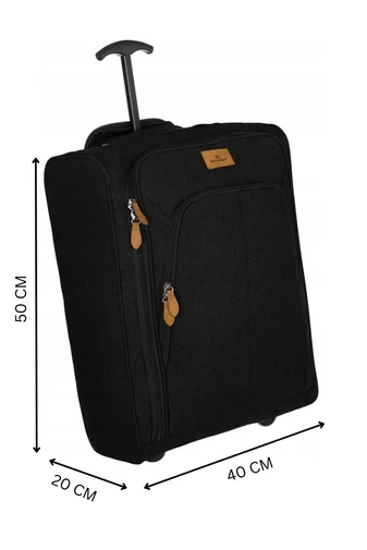  Wózek kabinowy Wizzair Ryanair z miękkimi ścianami, odporny na 2 kółka, Rovicky, ciemnoszary, 50*40*20*cm