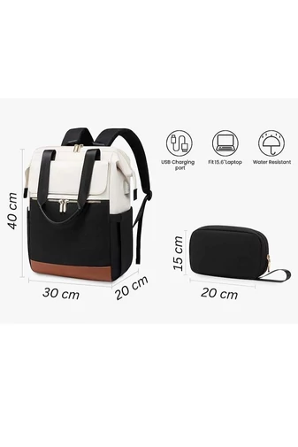  Plecak Wizzair Wodoodporny poliester, bagaż podręczny z mini organizerem w zestawie, czarno-beżowy, 40*30*20 cm