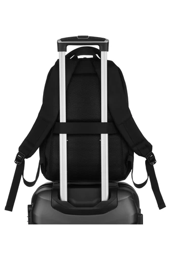  Plecak Wizzair Ryanair z wodoodpornego poliestru, czarny, z przegrodą na laptopa i mocowaniem na wózek, 40*28*13 cm