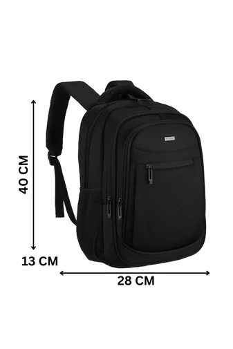  Plecak Wizzair Ryanair z wodoodpornego poliestru, czarny, z przegrodą na laptopa i mocowaniem na wózek, 40*28*13 cm