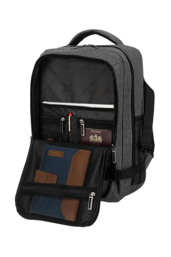  Plecak Wizzair Ryanair z wodoodpornego poliestru w kolorze szarym z wieloma przegrodami Peterson 40*25*20 cm