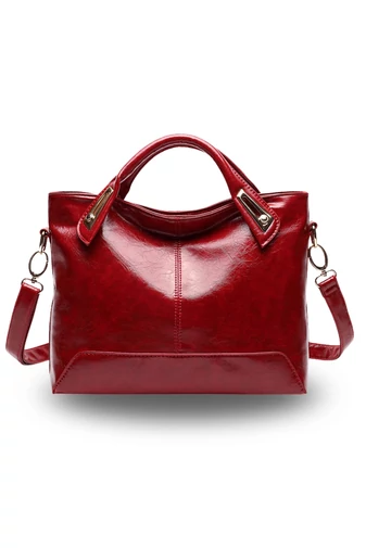  Damska torba na ramię z PU pokryta błyszczącym woskiem, typ torebki wiśniowej, 25*32*14 cm