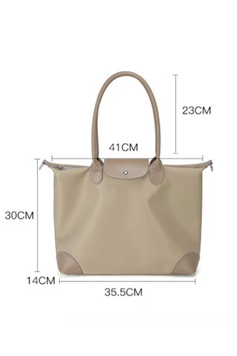 Stylowa torba typu tote Kakhi wykonana z wodoodpornego poliestru, pojemna i uniwersalna, 30*14*35,5 cm