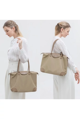 Stylowa torba typu tote Kakhi wykonana z wodoodpornego poliestru, pojemna i uniwersalna, 30*14*35,5 cm