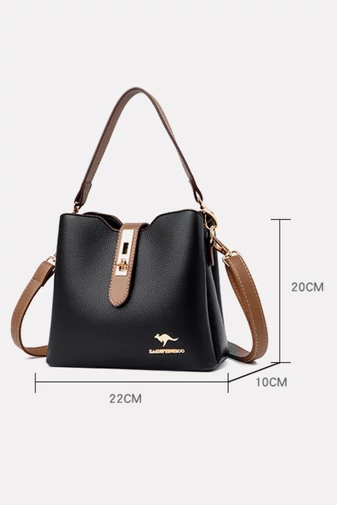  Elegancka niebieska damska torebka na ramię z PU z wieloma przegródkami 22*10*20 cm