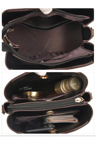  Elegancka niebieska damska torebka na ramię z PU z wieloma przegródkami 22*10*20 cm