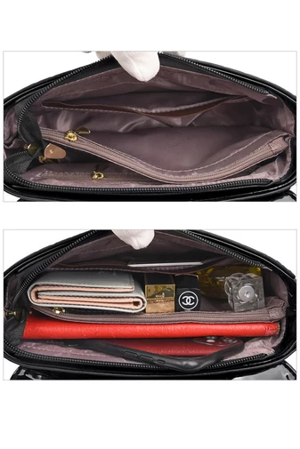 Elegancka czarna torebka Cossbody z fakturą krokodyla, PU, 23*7*15 cm
