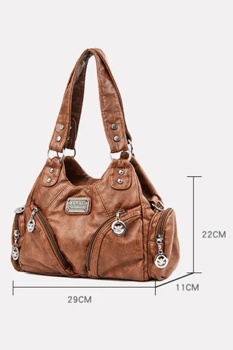  Czerwona torebka z PU i torba na ramię z podwójnymi uchwytami i wieloma przegródkami 29*11*22 cm