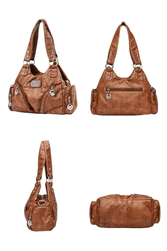  Czerwona torebka z PU i torba na ramię z podwójnymi uchwytami i wieloma przegródkami 29*11*22 cm