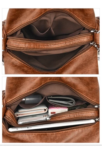  Czerwona torebka z PU i torba na ramię z podwójnymi uchwytami i wieloma przegródkami 29*11*22 cm