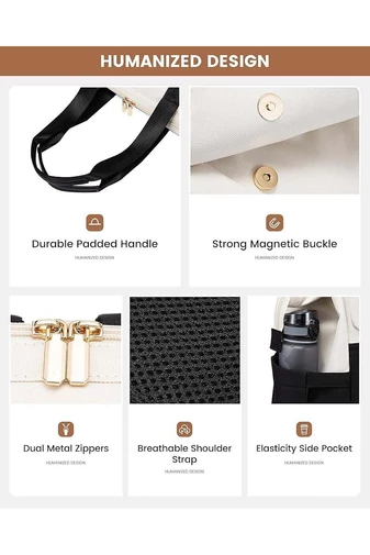  Plecak Wizzair Wodoodporny poliester, bagaż podręczny z mini organizerem w zestawie, czarno-beżowy, 40*30*20 cm