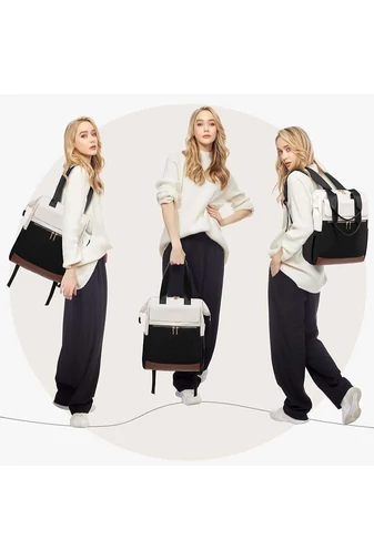  Plecak Wizzair Wodoodporny poliester, bagaż podręczny z mini organizerem w zestawie, czarno-beżowy, 40*30*20 cm