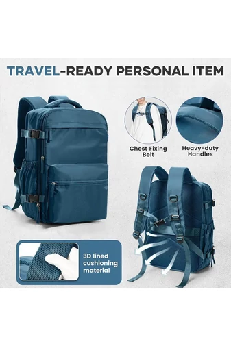  Plecak bagażu podręcznego Wizzair & Ryanair niebieski, wielofunkcyjny, z poliestru z kompresją próżniową, 40×25×20 cm