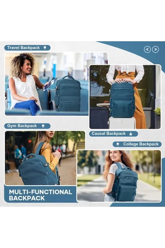  Plecak bagażu podręcznego Wizzair & Ryanair niebieski, wielofunkcyjny, z poliestru z kompresją próżniową, 40×25×20 cm