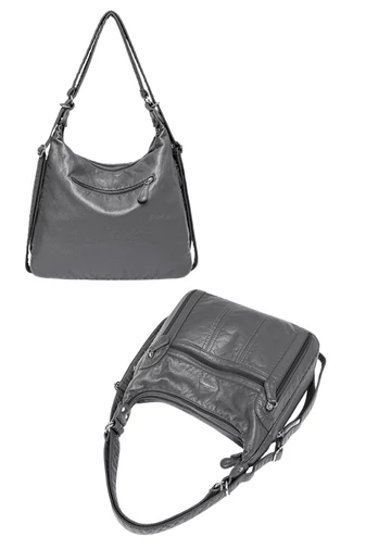  Torba na ramię 2 w 1, wielofunkcyjny, czarny plecak, wykonany z PU, z wieloma przegrodami, 32*12*32