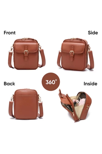  Ciemnoczerwona torba na ramię z PU o kompaktowej konstrukcji i praktycznych przegrodach 20*8*17 cm