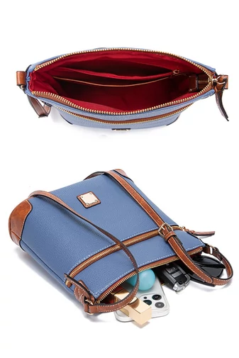  Biała torebka z PU na ramię z wieloma kieszeniami i regulowanym paskiem 24*25*10 cm