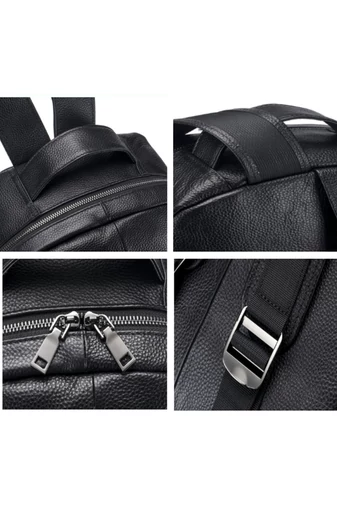  Czarny skórzany plecak na laptopa o eleganckim designie 42*29*18 cm