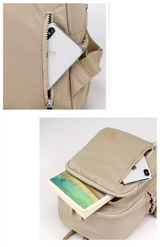  Mały wodoodporny plecak z poliestru w kolorze khaki o nowoczesnym wzornictwie i wielu przegrodach 22*12*28 cm