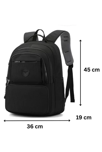 Wodoodporny plecak na laptopa z poliestru, czarny, 36*19*45 cm