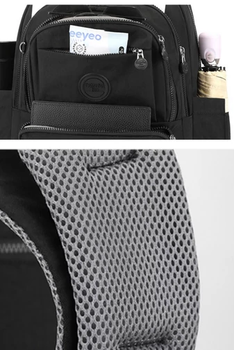  Wodoodporny plecak na laptopa z poliestru, czarny, 36*19*45 cm