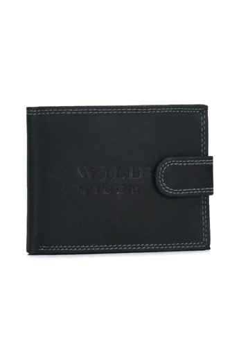  Bellugio Wild Tiger Czarny męski portfel ze skóry naturalnej