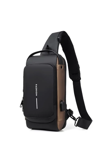  Bonluo Czarno-brązowa torebka ze skóry ekologicznej z kodem bezpieczeństwa