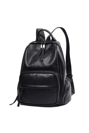  Plecak damski Bonluo z czarnej, naturalnej skóry, rozmiar 35*32*15 cm