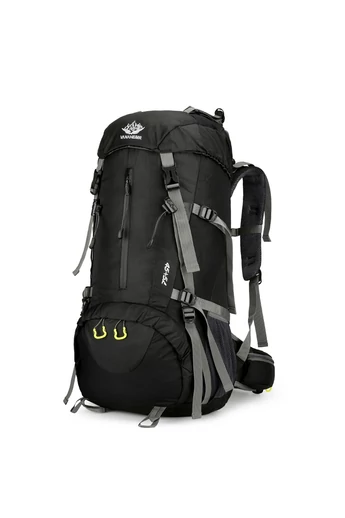 Czarny, wodoodporny plecak turystyczny Bonluo z przegrodą na buty i wodoodporną osłoną (36-55 l)