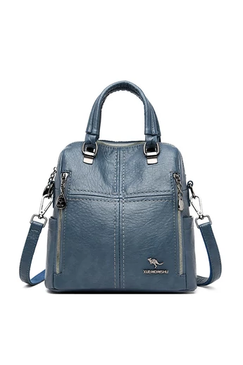 Torebka listonoszka Bonluo niebieska z ekologicznej skóry 26×24×12 cm