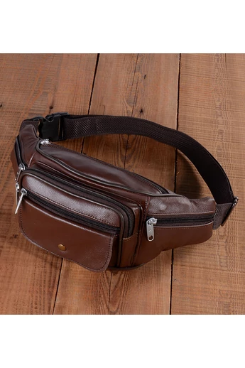  Portfel męski Bonluo z brązowej skóry najwyższej jakości, rozmiar 13*31*8 cm