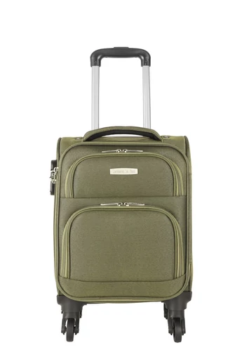 Wózek kabinowy Leonardo Da Vinci, kolor wojskowy, zielony, rozmiar Wizzair Ryanair (40x30x20 cm), z odpinanymi kołami