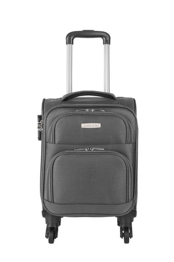 Wózek podróżny Leonardo Da Vinci, ciemnoszary, materiałowy, rozmiar Wizzair Ryanair (40x30x20 cm), z odpinanymi kołami