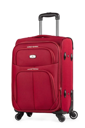  Walizka wiśniowa z miękkimi ściankami, duża, z możliwością powiększenia przestrzeni (75 cm, 4 koła)