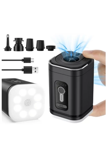  Pompka elektryczna Bonluo Black, przenośna, 2-stopniowa, z systemem pompowania i spuszczania powietrza, z 5 dyszami w zestawie