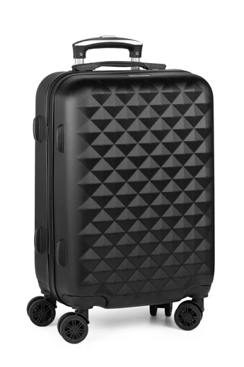 Walizka kabinowa Bonluo czarna, twarda, Wizz Air 55×35×22 cm, zdejmowane kółka