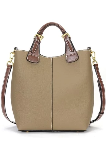  Torebka Bonluo Khaki ze skóry naturalnej Rozmiar (29*27*13 cm)